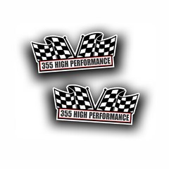 355 HIGH PERFORMANCE engine AIR CLEANER DECAL for crate motor race muscle car 2X