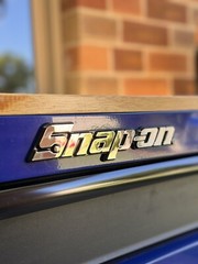 SNAP-ON TOOL BOX LOGO EMBLEM Chrome Badge Decal Sticker 200mm long- Free Ship