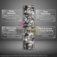 Camouflage Digital Dark Gray Auto Matte Vinyl Sticker Wrap Decal Sheet Film