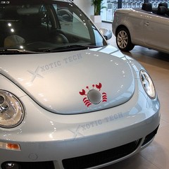 Red 3D Cute Crab Style Sticker for Car Logo Decoration Exterior Waterproof 1PC