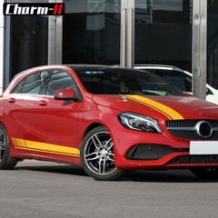 for Mercedes Benz A Class W176 A45 Car Hood Decal Bonnet Side Stripes Sticker