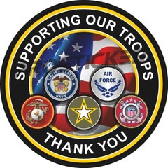 Supporting Our Troops Thank You Decal USA Flag Military 4″ ProSticker 291
