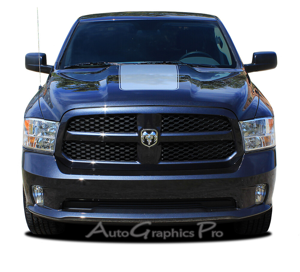 For 2009-2018 Dodge Ram Hood Solid Blackout 3M Vinyl Graphics Decals Stripes