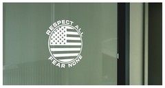 Respect All Fear None Circular American Flag Decal Sticker Vinyl Graphics