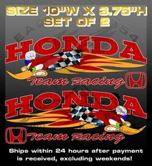 WOODY WOODPECKER RACING CAR DECAL VINYL STICKERS SET OF 2 RIGHT & LEFT #2417