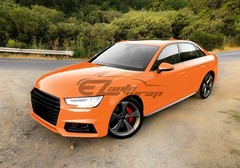 High Gloss Flame Orange Car Vinyl Wrap Sticker Decal Sheet Film DIY Air Release