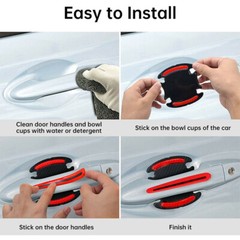8x Reflective Car Door Handle Strip Safety Protective Film Sticker Xmas Gift US