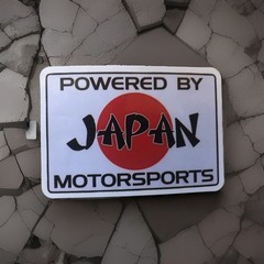 Powered by Japan Motorsports Sticker *Glossy*Finish Approx Size 2.66”X1.75”