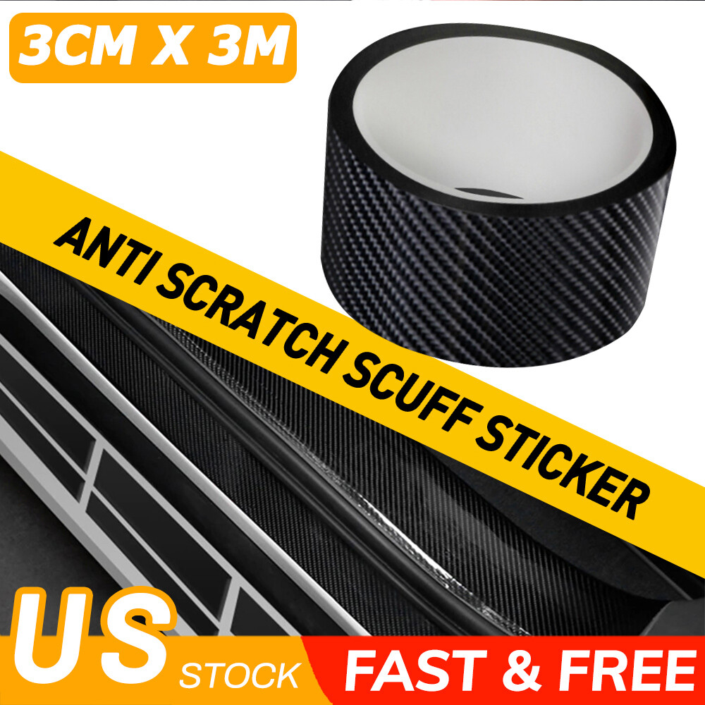 10FT Carbon Fiber Adhesive Tape Car Door Sill Protector Strip Anti Scratch Scuff