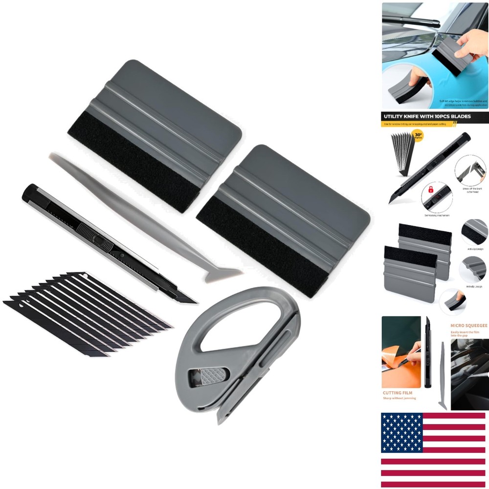 Professional DIY Vehicle Vinyl Wrap Tool Kit: Squeegees & Safety Knife Included
