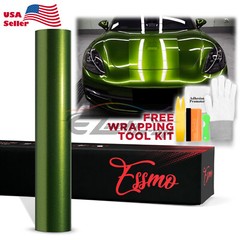 ESSMO PET Super Gloss Metallic Mamba Green Vehicle Vinyl Wrap Decal Like Paint