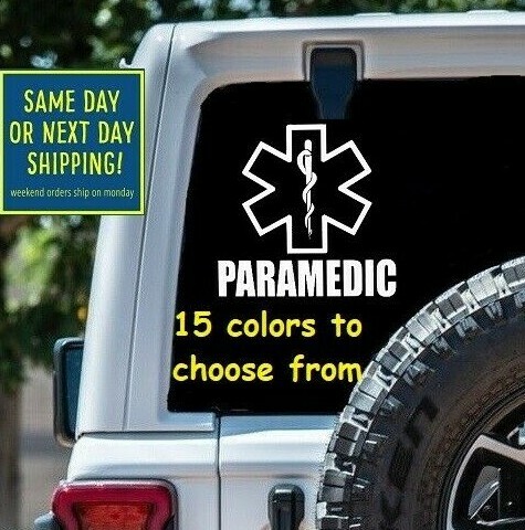 8 Sizes PARAMEDIC Car Window DECAL STICKER Laptop MacBook Tablet Wall Gift