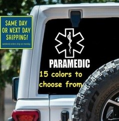 8 Sizes PARAMEDIC Car Window DECAL STICKER Laptop MacBook Tablet Wall Gift