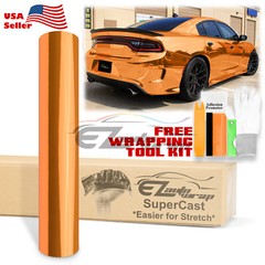 Supercast Chrome Orange Car Vinyl Wrap Decal Sticker Bubble Free Sheet Film DIY