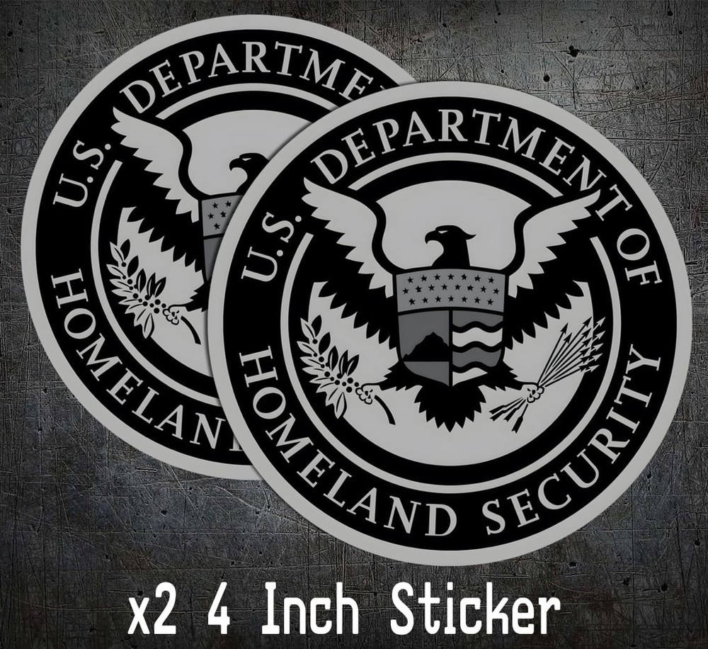 X2 Subdued Department of Homeland Security Decal HSI ICE 4 inch Trump Vance Maga