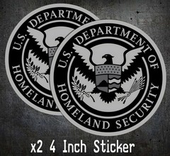 X2 Subdued Department of Homeland Security Decal HSI ICE 4 inch Trump Vance Maga