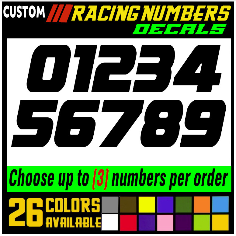 Racing Numbers Vinyl Decal Sticker for Dirt Bike Plate BMX Motocross Car [s19