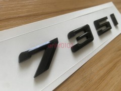 Gloss Black 3D ABS Letters Trunk 735i Emblem Rear Badge for BMW 2017-2022 735i