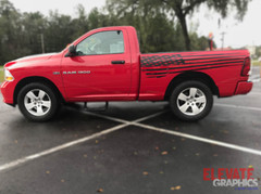 For Dodge Ram 1500 Side Flag Stripes Graphic 3M Vinyl Decals Flag Stickers 09-18