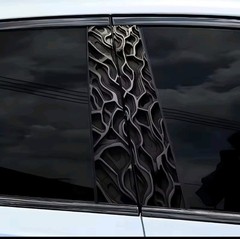 2pcs Durable PVC Car Stickers Plaid Pattern Waterproof Scratch-Resistant Decals