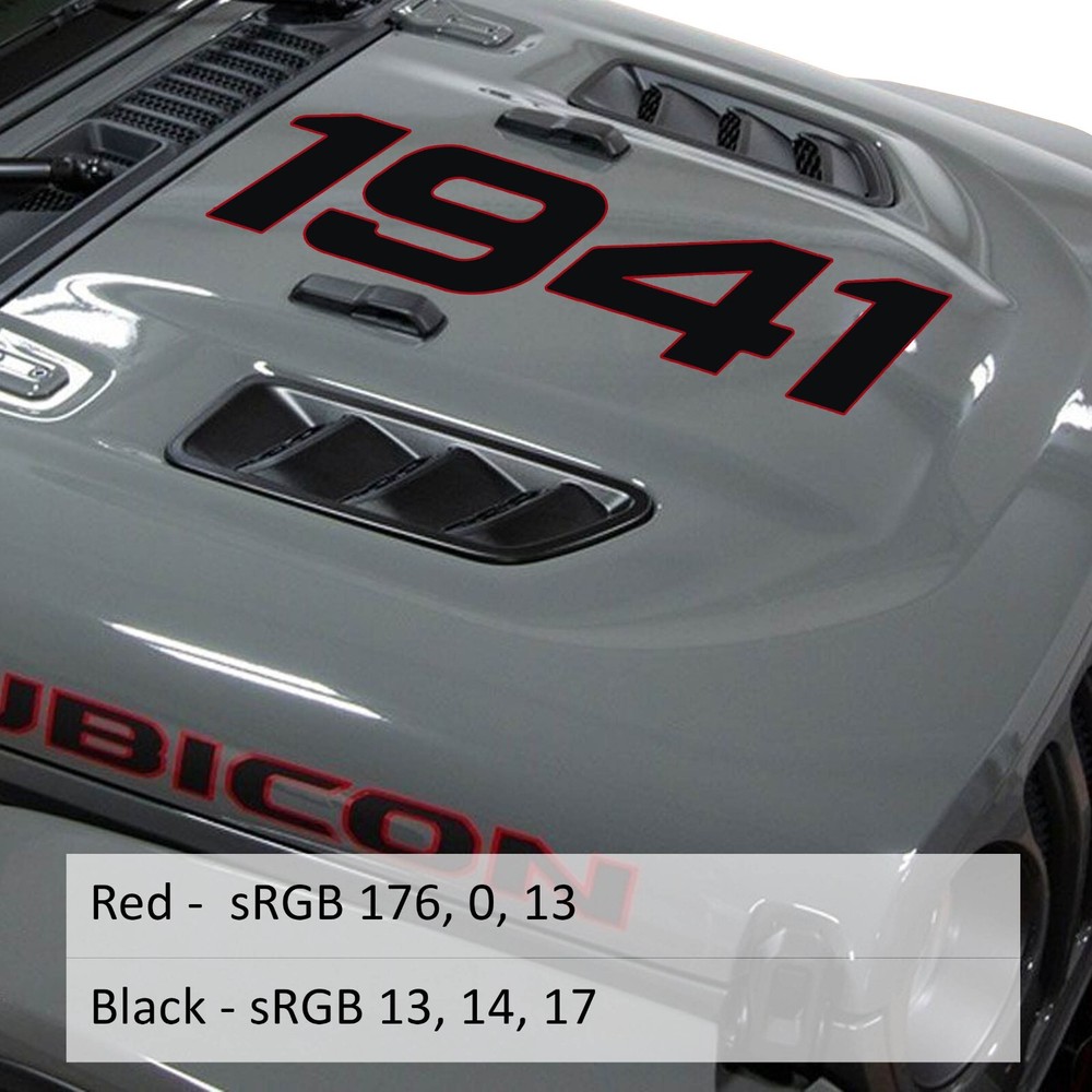 1941 Outlined Center Hood Vinyl Decal Graphic