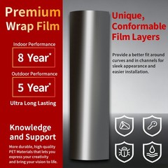 Genuine Silver Gloss Vinyl Wrap Car Auto Sticker Film Decal Bubble Free Sheet