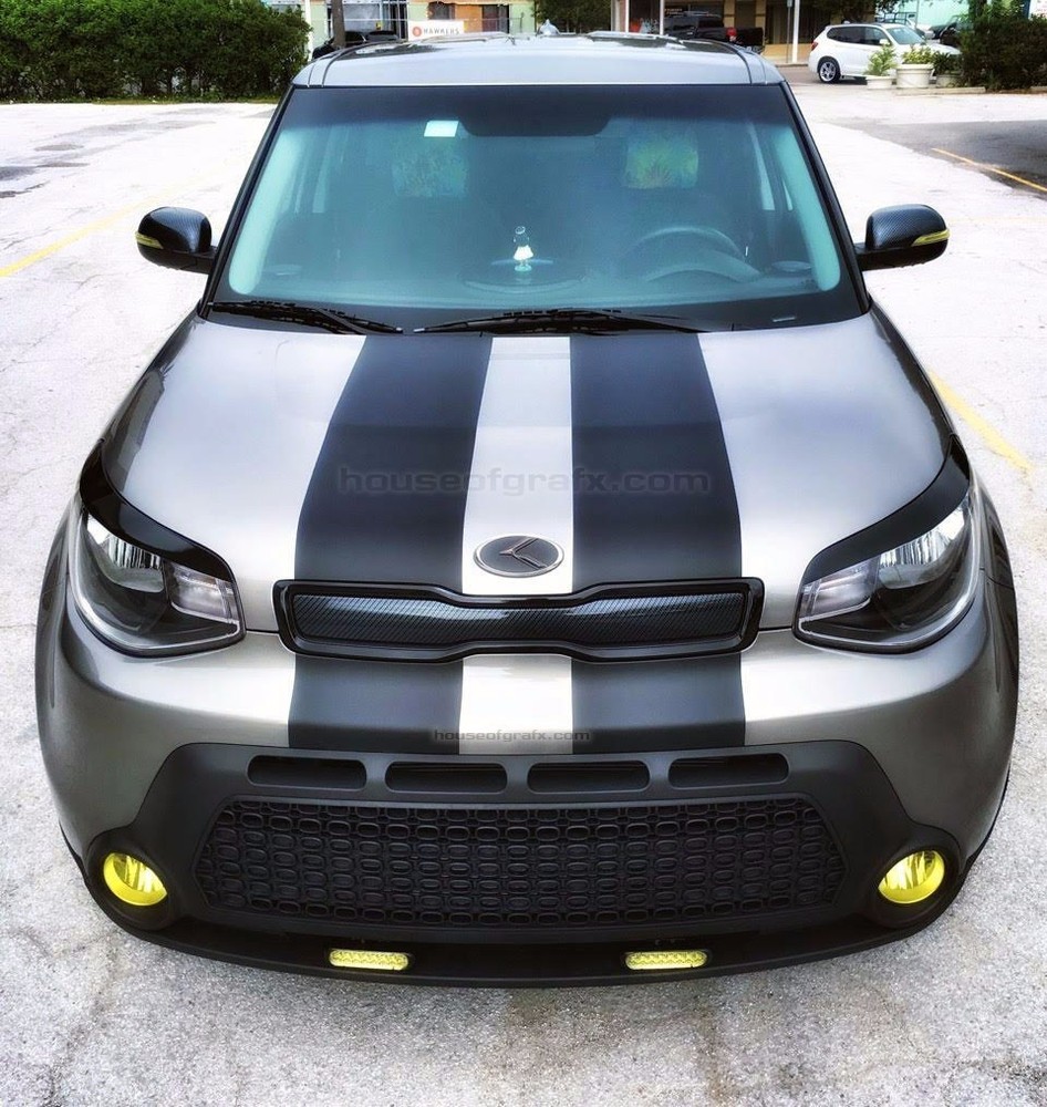 Plain Racing Rally Stripe Stripes Decal Decals fit any 2014 or 2015 Kia Soul