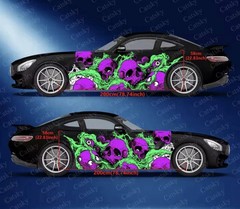 Skeleton Car Decal; Skull Car Decal; Cool Car Decals Both Sides; Car Livery