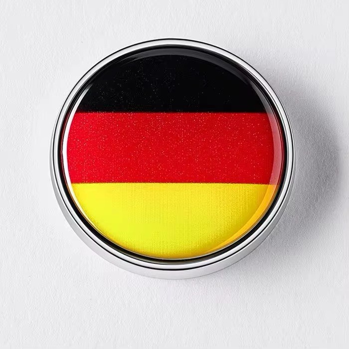 German Flag Circular Metal Emblem Badge Germany DE Sticker Free Shipping!