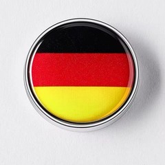 German Flag Circular Metal Emblem Badge Germany DE Sticker Free Shipping!