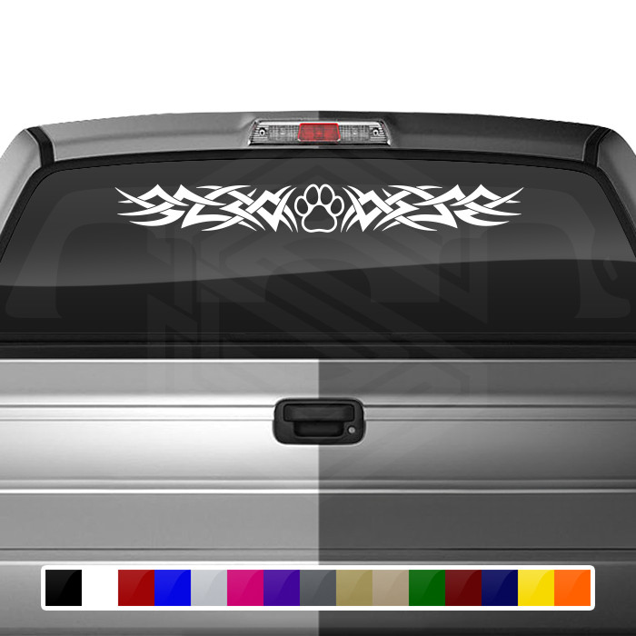 166-02 DOG PAW PRINT Windshield Decal Window Sticker Vinyl Banner Dog Lover SUV