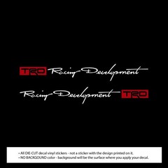 Pair (Left and Right) TRD Racing Development Decal Vinyl Sticker for Toyota Cars
