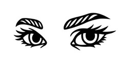 Eyes Vinyl Decal Die Cut Decal up to 24″ Beautiful Sultry Wall Mirror Art