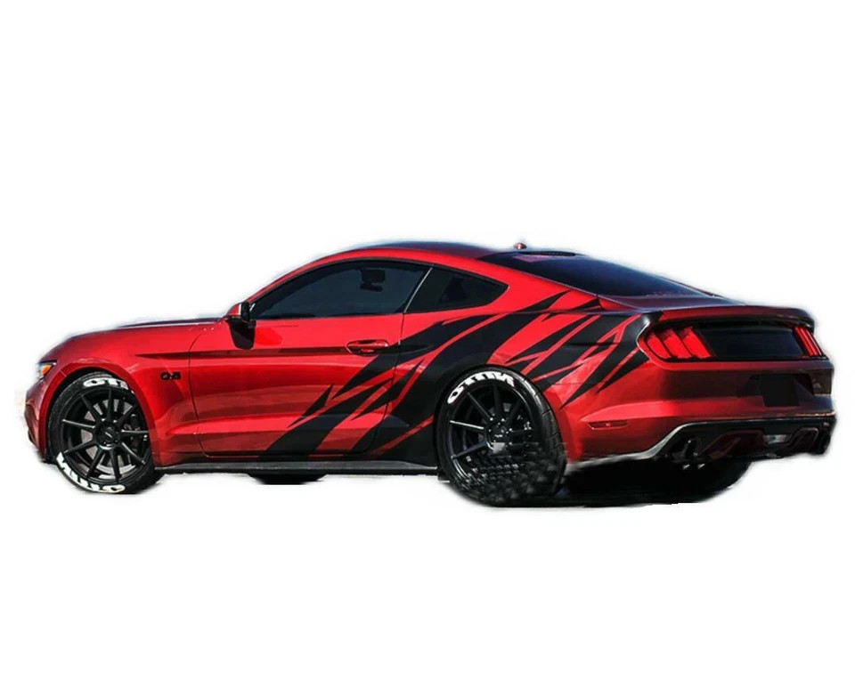Graphic Vinyl Stripe Side Door Car Sticker Kit For Ford Mustang Trunk Side Decal