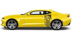 NEW Eagle Flag USA Hood Door Vinyl Decal Racing Stripes (Fits Chevrolet Camaro)