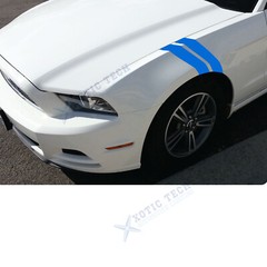 4x Sport Racing Blue Universal Car Hood Fender Stripes Hash Mark Graphics Decal