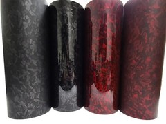 Premium Infused Forged Carbon Fiber Black Red Vinyl Car Wrap Sticker Film Roll
