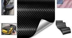 Durable 6ft x 5ft Black Carbon Fiber Vinyl Roll Featuring Air Release Technology