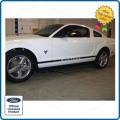 Ford Mustang Rocker Panel Door Side Stripes Decals – RJ – Strips GLOSS BLACK