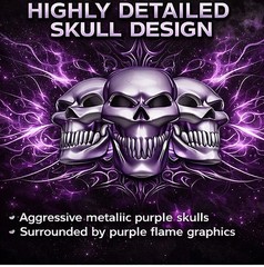 Purple Skullz Car Hood Wrap Decal Graphic Vinyl Sticker Auto Truck SUV Hood Wrap