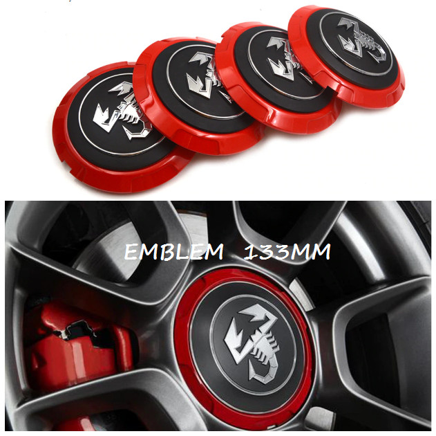 133mm 4PC Alloy Wheel Centre hub Cap 57mm for Fiat 500 Abarth 04726184AA 531060
