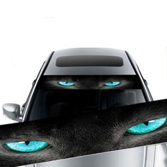 Car Sun Visor Vinyl Decal Strip Banner Windshield Sticker 3D Blue Eyes Graphics