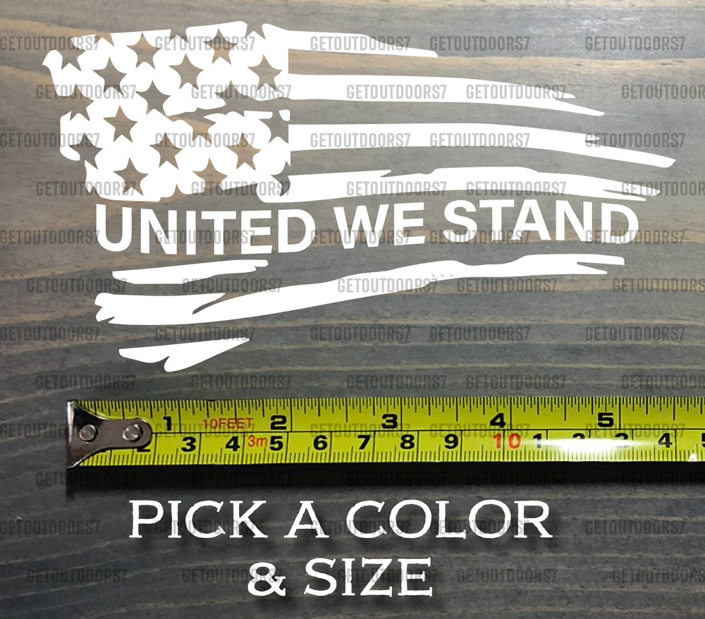 United We Stand Sticker Decal Tattered Flag USA US Distressed American 5.11 XO