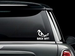 BACK OFF Angry Cartoon Eyes Cut Vinyl Car Window Decal Sticker US Seller
