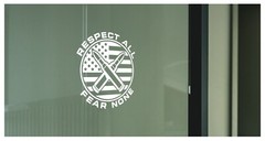 Bullets Respect All Fear None Circular American Flag Decal Sticker Vinyl Graphic