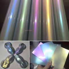 Chameleon Pearl Metal Chrome Entire Auto Car Vinyl Wrap PVC Sticker Grey Blue AB