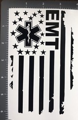 4” x 6” Paramedic EMT Vinyl Car Decal Sticker Window Health Care USA Flag RN