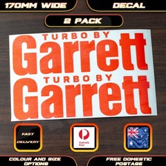 Turbo by Garrett Style Twin Pack Sticker Decal JDM Car Bumper Laptop Man Cave