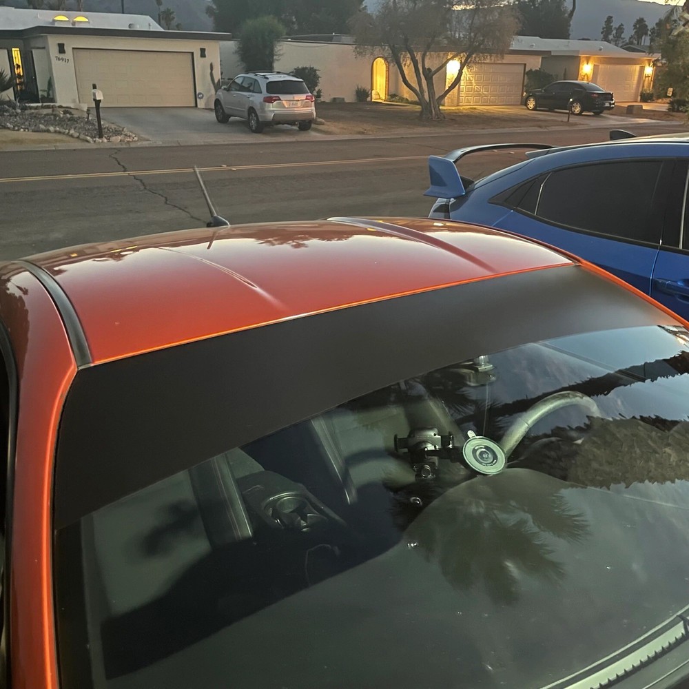 Windshield Banner Visor Sunblock Universal Matte Black Tesla Fit r4