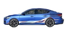 Fit For Ford Focus Graphics Flame Sticker Distorted Stripe Car Side Vinyl Decals
